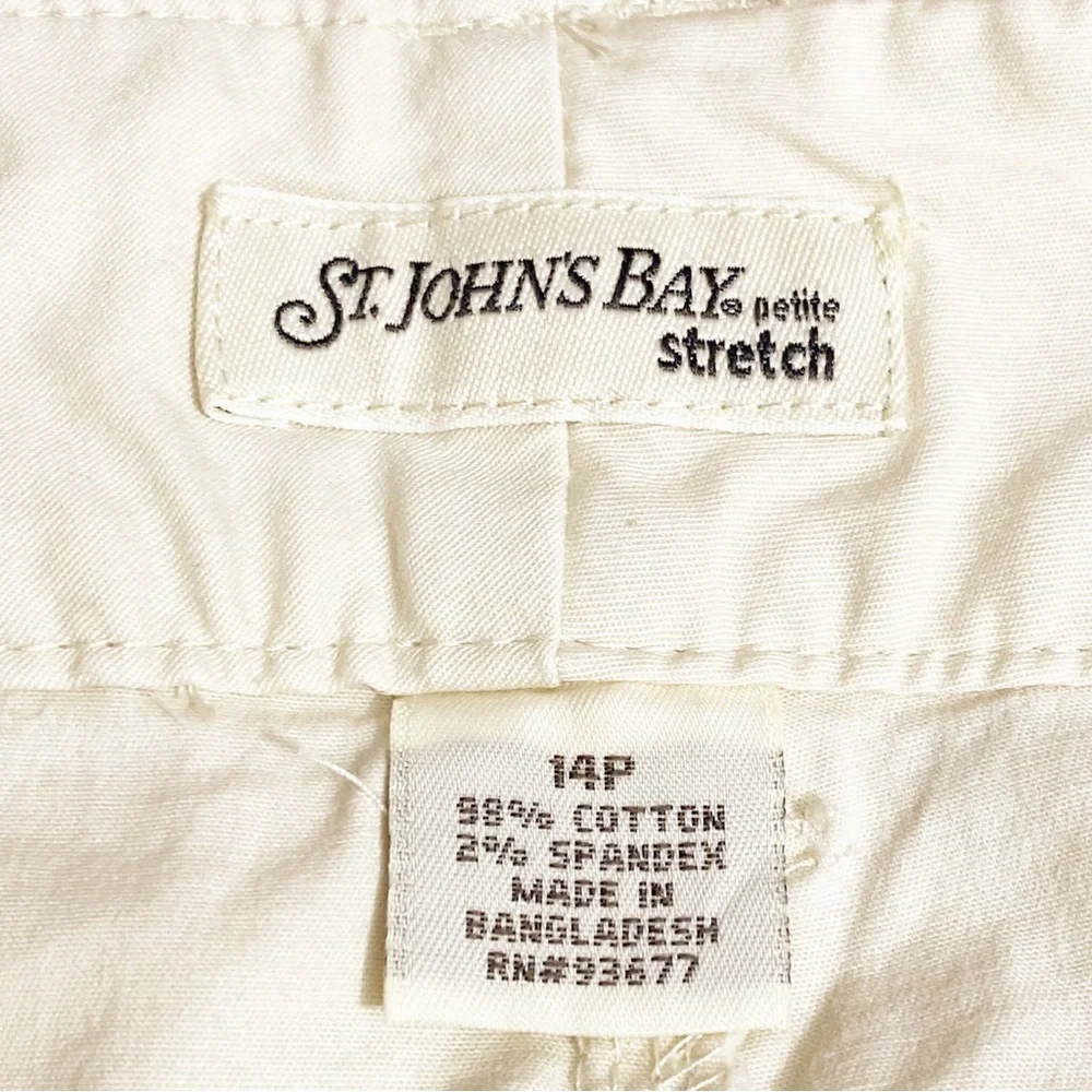ST. JOHN’S BAY stretch lightweight woven cotton khaki zip fly shorts 14P